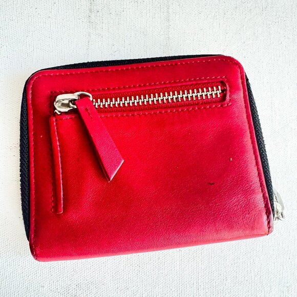 Harley Davidson Black Red Small Zip Around Wallet